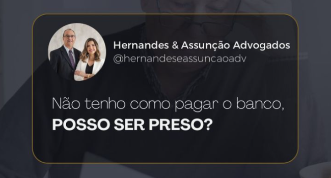 Não tenho como pagar o banco, posso ser preso?